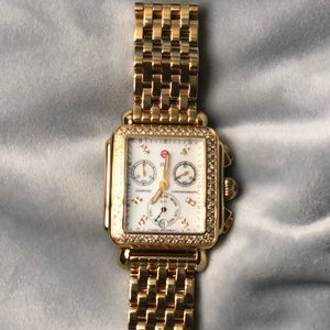 Michele Diamond Deco gold with gold bracelet